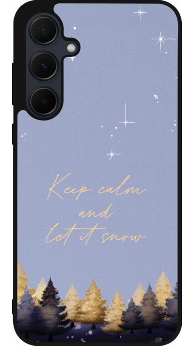 Coque Samsung Galaxy A35 5G - Silicone rigide noir Winter 25 Winter illustration of trees