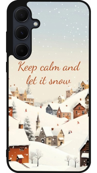 Coque Samsung Galaxy A35 5G - Silicone rigide noir Winter 25 Winter Keep calm and let it snow