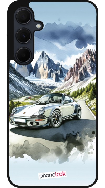 Coque Samsung Galaxy A36 - Silicone rigide noir Porsche 911 Mountain Watercolor