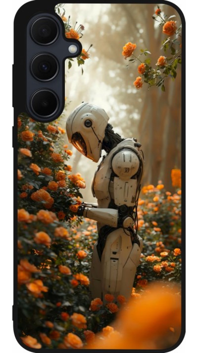 Coque Samsung Galaxy A36 - Silicone rigide noir Astronaut flowers 2025