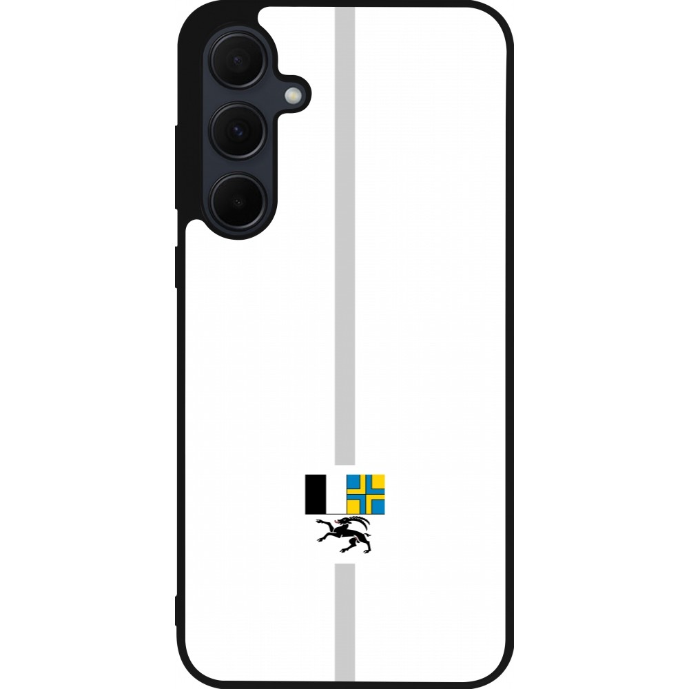 Coque Samsung Galaxy A36 - Silicone rigide noir Canton GR blanc