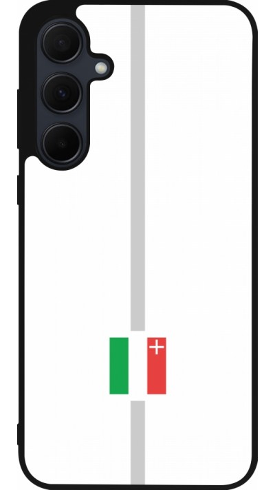Coque Samsung Galaxy A36 - Silicone rigide noir Canton NE blanc