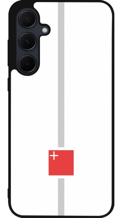Coque Samsung Galaxy A36 - Silicone rigide noir Canton SZ blanc