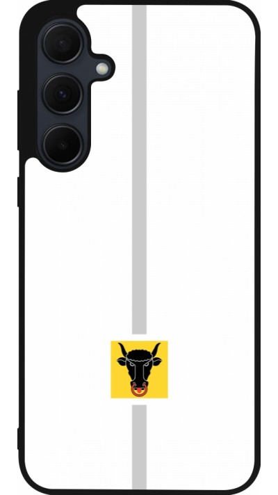 Coque Samsung Galaxy A36 - Silicone rigide noir Canton UR blanc