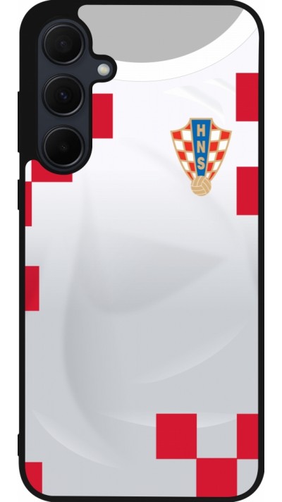 Coque Samsung Galaxy A36 - Silicone rigide noir Maillot de football Croatie 2022 personnalisable