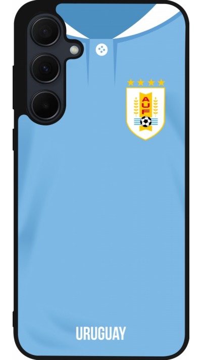 Coque Samsung Galaxy A36 - Silicone rigide noir Maillot de football Uruguay 2022 personnalisable