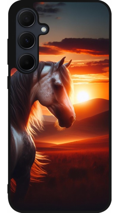Coque Samsung Galaxy A36 - Silicone rigide noir Majestic Sunset Horse