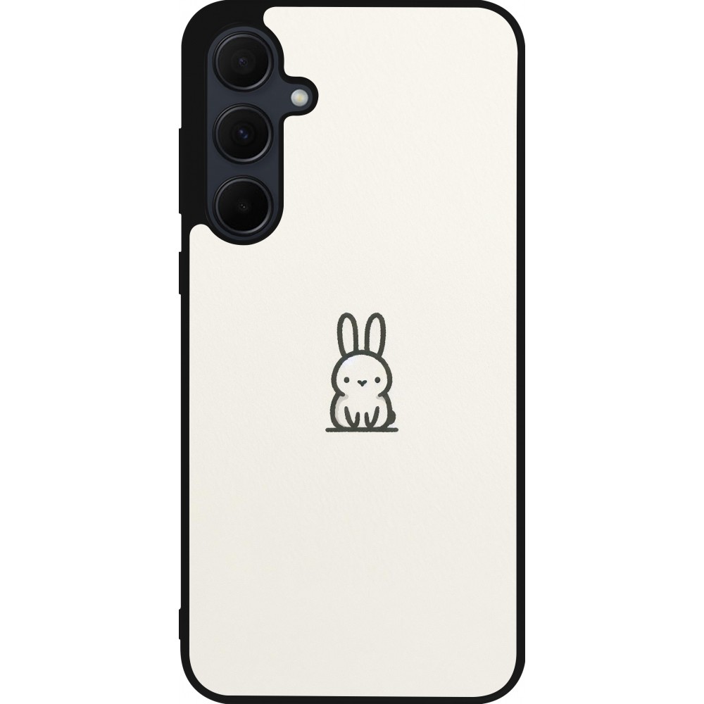 Coque Samsung Galaxy A36 - Silicone rigide noir Minimal bunny cutie