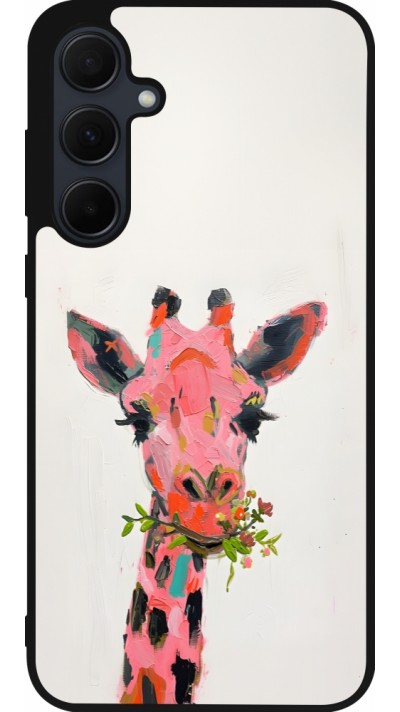 Coque Samsung Galaxy A36 - Silicone rigide noir Pink Girafe Paint
