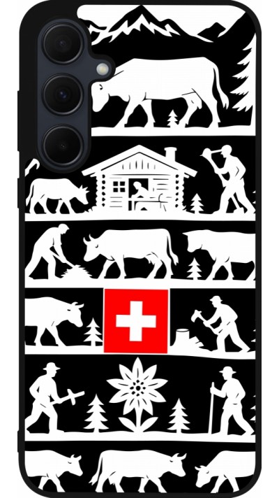 Coque Samsung Galaxy A36 - Silicone rigide noir Poya Suisse 1 noir