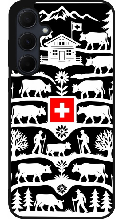 Coque Samsung Galaxy A36 - Silicone rigide noir Poya Suisse 3 noir