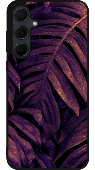 Coque Samsung Galaxy A36 - Silicone rigide noir Purple Light Leaves
