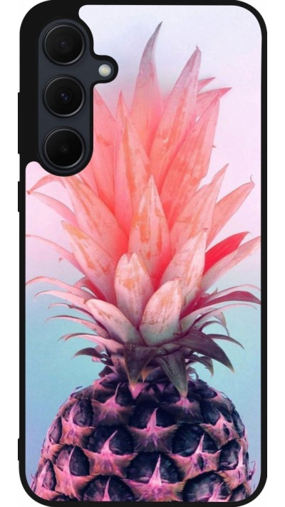 Coque Samsung Galaxy A36 - Silicone rigide noir Purple Pink Pineapple