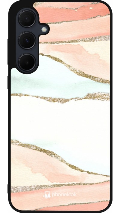 Coque Samsung Galaxy A36 - Silicone rigide noir Shimmering Orange