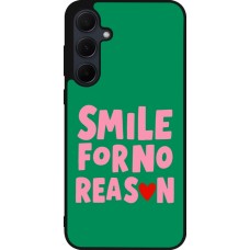 Coque Samsung Galaxy A36 - Silicone rigide noir Smile for no reason 2026