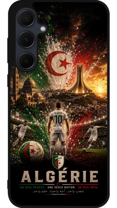 Coque Samsung Galaxy A36 - Silicone rigide noir Football Algérie splash 2026