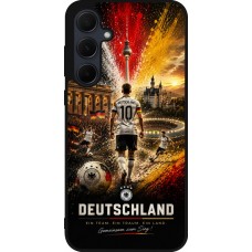 Coque Samsung Galaxy A36 - Silicone rigide noir Football Allemagne splash 2026