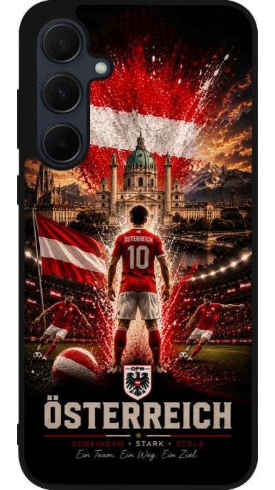Coque Samsung Galaxy A36 - Silicone rigide noir Football Autriche splash 2026