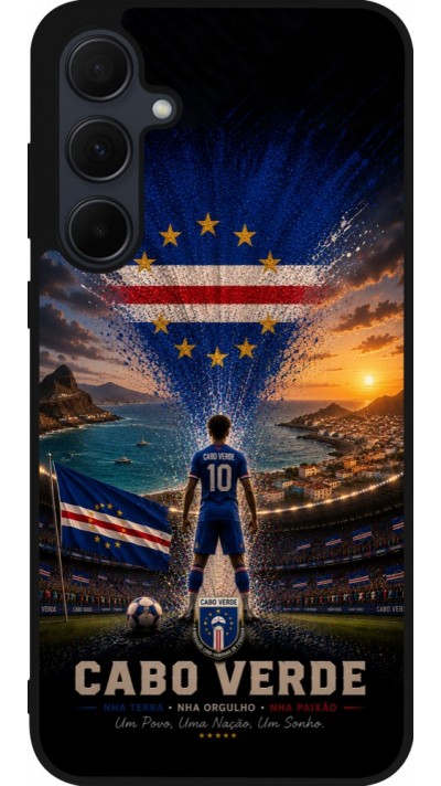 Coque Samsung Galaxy A36 - Silicone rigide noir Football Cap-Vert splash 2026