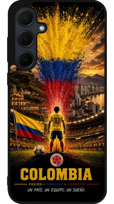 Coque Samsung Galaxy A36 - Silicone rigide noir Football Colombie splash 2026