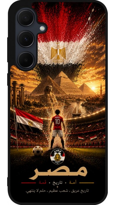 Coque Samsung Galaxy A36 - Silicone rigide noir Football Égypte splash 2026