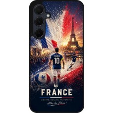 Coque Samsung Galaxy A36 - Silicone rigide noir Football France splash 2026