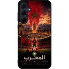 Coque Samsung Galaxy A36 - Silicone rigide noir Football Maroc splash 2026