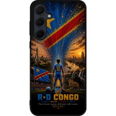 Coque Samsung Galaxy A36 - Silicone rigide noir Football République démocratique du Congo splash 2026