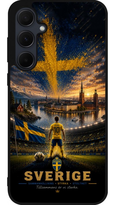 Coque Samsung Galaxy A36 - Silicone rigide noir Football Suède splash 2026
