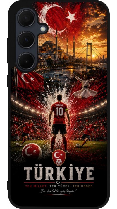 Coque Samsung Galaxy A36 - Silicone rigide noir Football Turquie splash 2026