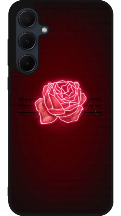 Coque Samsung Galaxy A36 - Silicone rigide noir Spring 23 neon rose