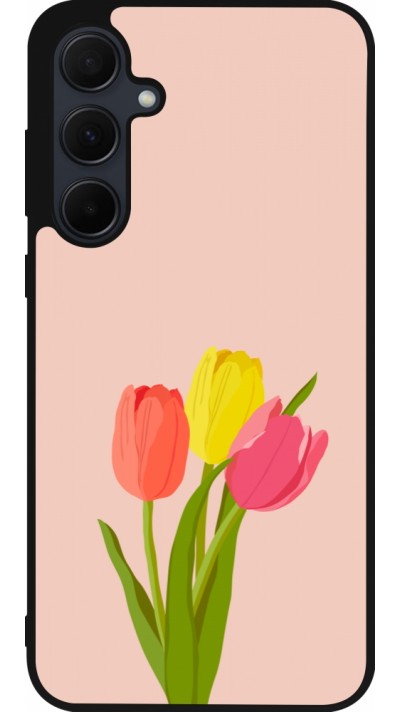 Coque Samsung Galaxy A36 - Silicone rigide noir Spring 23 tulip trio