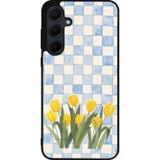 Coque Samsung Galaxy A36 - Silicone rigide noir Blue vichy tulips Spring 2026