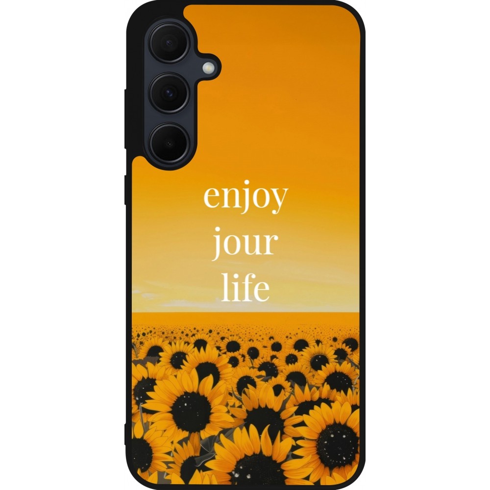 Coque Samsung Galaxy A36 - Silicone rigide noir Summer 2025 Enjoy your life