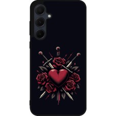 Coque Samsung Galaxy A36 - Silicone rigide noir Valentine 2024 gothic love