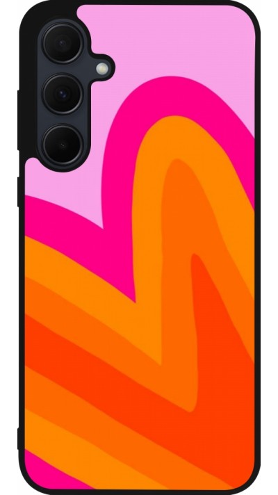 Coque Samsung Galaxy A36 - Silicone rigide noir Valentine 2024 heart gradient