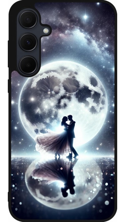 Coque Samsung Galaxy A36 - Silicone rigide noir Valentine 2024 Love under the moon