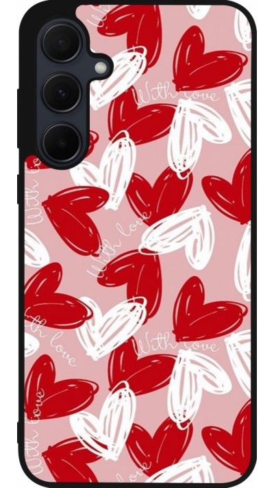 Coque Samsung Galaxy A36 - Silicone rigide noir Valentine 2024 with love heart