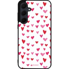 Coque Samsung Galaxy A36 - Silicone rigide noir Valentine 2022 Many pink hearts