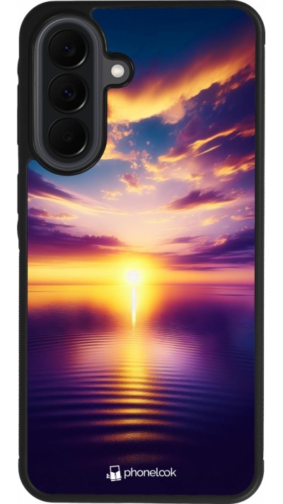 Samsung Galaxy A37 Case Hülle - Silikon schwarz Sonnenuntergang gelb violett