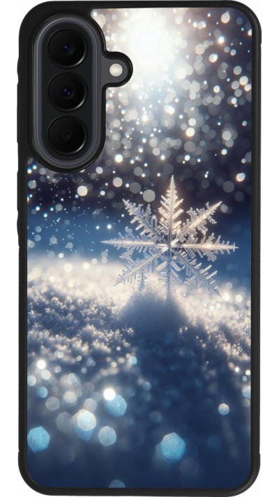 Samsung Galaxy A37 Case Hülle - Silikon schwarz Schneeflocke Solar Glanz