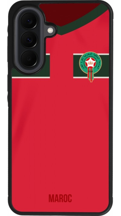 Coque Samsung Galaxy A37 - Silicone rigide noir Maillot de football Maroc 2022 personnalisable