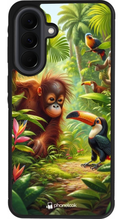 Samsung Galaxy A37 Case Hülle - Silikon schwarz Tropischer Dschungel Tayrona