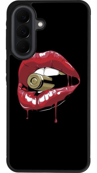 Samsung Galaxy A37 Case Hülle - Silikon schwarz Lips bullet