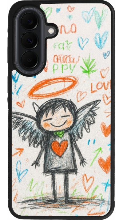 Samsung Galaxy A37 Case Hülle - Silikon schwarz Little Angel Sketch Love