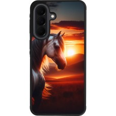 Coque Samsung Galaxy A37 - Silicone rigide noir Majestic Sunset Horse