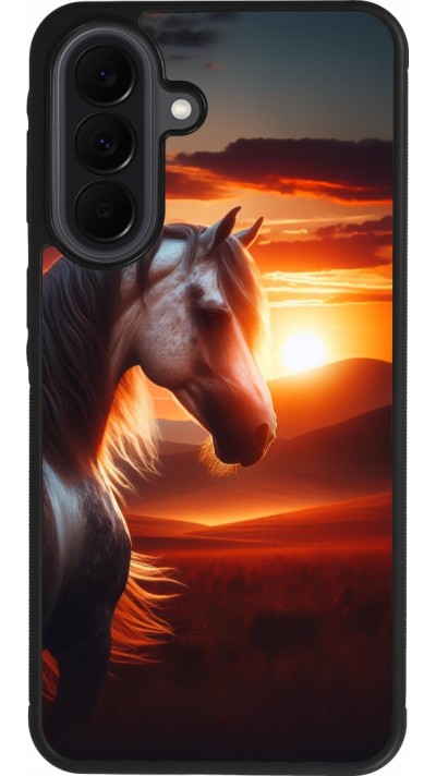 Coque Samsung Galaxy A37 - Silicone rigide noir Majestic Sunset Horse