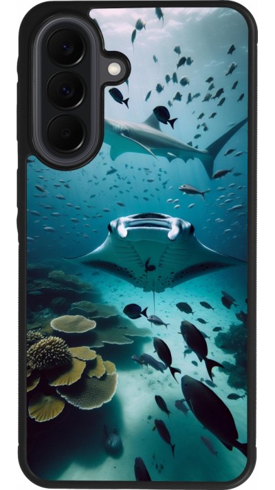 Coque Samsung Galaxy A37 - Silicone rigide noir Manta Lagon Nettoyage