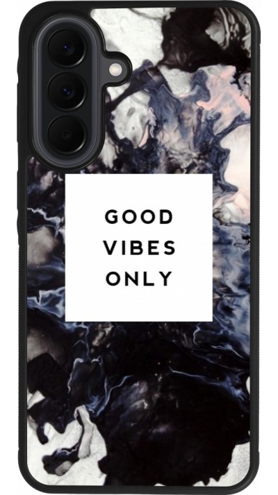 Coque Samsung Galaxy A37 - Silicone rigide noir Marble Good Vibes Only