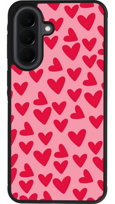 Coque Samsung Galaxy A37 - Silicone rigide noir Mom 2024 petits coeurs